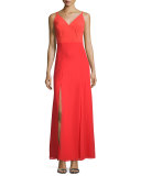 Sleeveless Double-Slit A-line Gown 