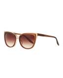 Winette Gradient Cat-Eye Sunglasses, Brown