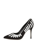 Pontanus Piano Suede Pump, Black/White
