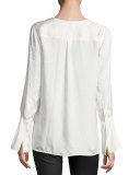 Kanley Tonal-Pattern Bell-Sleeve Shirt