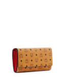 Color Visetos Large Tri-Fold Wallet, Cognac