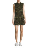 The Safari Sleeveless Camo Dress, Olive