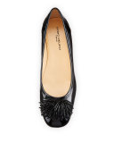 Flynn Ornament Patent Low-Heel Pump, Black