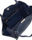 Canterbury Small Signature Grain Check Hobo Bag, Blue Carbon