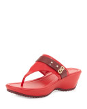 Margate Wedge Thong Sandal, Syrah/True Red