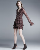 Jasmine Floral-Print Mini Dress, Red/Multi