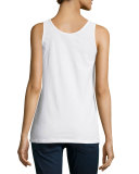 Scoop-Neck Cotton Tank, White, Petite