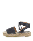 Samantha Suede Espadrille Sandal, Pewter