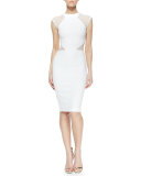 Viven Paneled Jersey Dress, White
