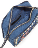 Rockstud Denim Butterfly Camera Bag