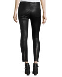 Ryder Leather Skinny Jeans, Black