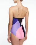 limelight bandeau one-piece swimsuit, multicolor