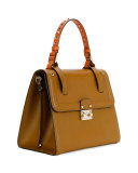 Cabana Medium Rockstud Top-Handle Satchel Bag, Bright Cuir/Orange