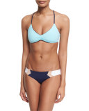 Wild One Reversible Colorblock Swim Top, Midnight Blue