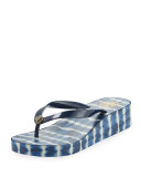 Classic Wedge Thong Sandal, Blue