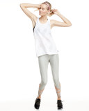 Sugar Skull Burnout Racerback Tank Top, White