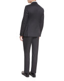 M-Line Double-Breasted Super 150s Wool Two-Piece Suit, Charcoal