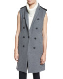 Ashton Tailored Wool-Blend Vest, Heather Gray