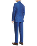 Super 160s Striped Wool Suit, Blue