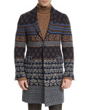 Tribal Pattern Single-Breasted Coat