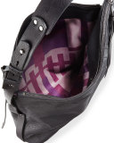 Aster Leather Hobo Bag, Black