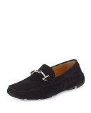 Suede Logo-Bit Driver, Blue
