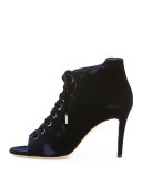 Mavy Velvet 85mm Bootie, Navy