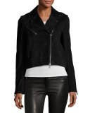 Mercer Suede Biker Jacket, Black