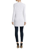 Organic Long Slim Ribbed Cardigan 