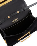 Cahier Astrology Velvet Shoulder Bag, Black (Nero)