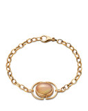Cognac Mother-of-Pearl Locket Station Bracelet in 18K Yellow Gold