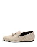 Fabio Fabric Slip-On with Tassels, Chalk/Ecru