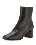 Leather Square-Toe 55mm Ankle Boot, Black (Nero)