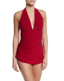 Yvonne Shirred Halter Swimdress