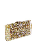 Lara Backlit Acrylic Clutch Bag, Gold/Silver