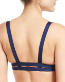 Neutra Strappy-Back Swim Top, Navy