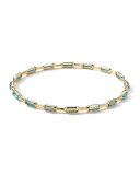 18k Gold Rock Candy Gelato 16-Stone Bangle, Blue Topaz