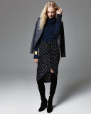 Asa Ribbed Cashmere Turtleneck Sweater, Navy