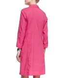 Linen Viscose Stretch Shirtdress, Gingerpink  