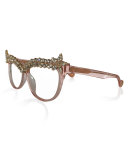 Decadent Ones Cat-Eye Optical Frames, Pink