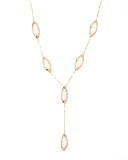 14k Elite Jetset Marquise Crystal Lariat Necklace