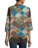 Tempo Button-Front Floral-Print Georgette Top