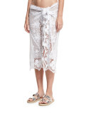 Layna Cotton Lace Pareo Coverup, White