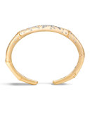 Bamboo 7mm 18k Gold Diamond Kick Cuff Bracelet, Size S