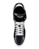 Women's Patent Leather High-Top Sneaker, Black