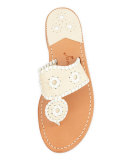 Palm Beach Whipstitch Thong Sandal, Bone/White