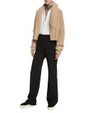Shirred Silk Popover Top