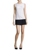 Belted Crepe Skort, Marine Foncé