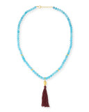 Shanti Turquoise Agate Tassel Necklace
