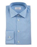 Contemporary-Fit Striped Dress Shirt, Turquoise